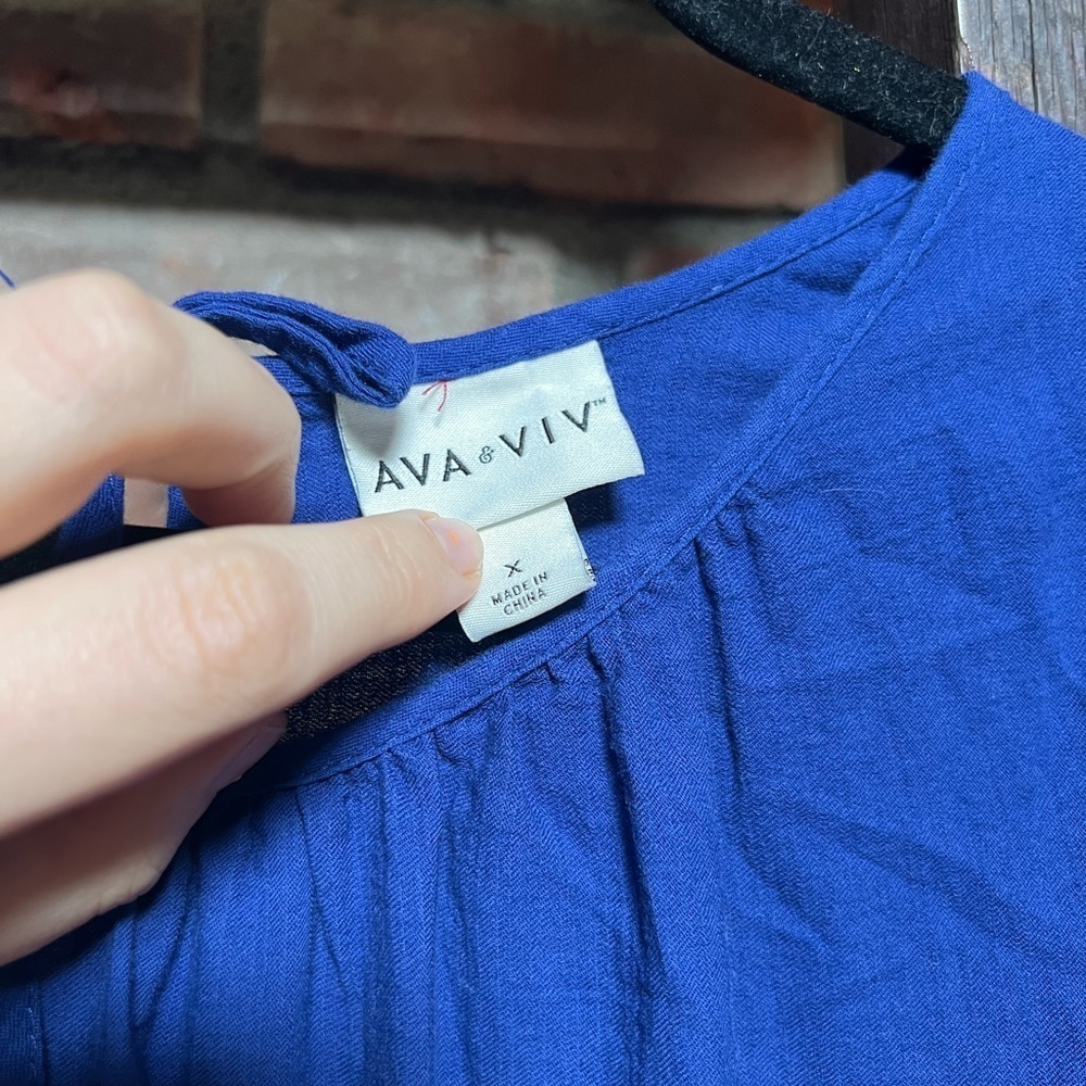 Target Ava & Viv sleeveless blue maxi ombré dress women’s size X EUC 14w 16w - Picture 4 of 8